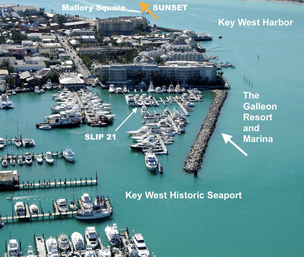Premier 50’ Boat Slip at The Galleon Resort – Historic Key West Harbor