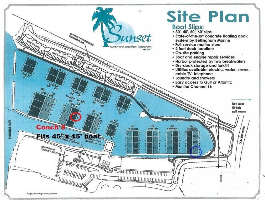 KEY WEST LIVEABOARD SLIP – for 45′ x 15′ boat $250,000