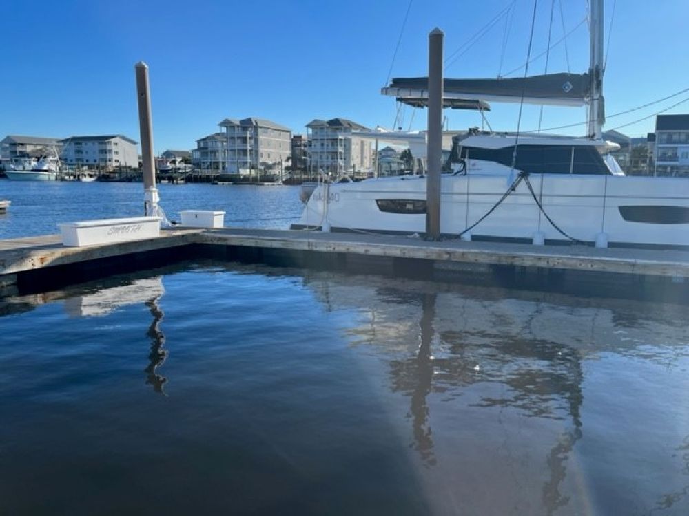 45′ Deep Water Wet Slip at Federal Point Yacht Club | Protected T-Head Slip | Carolina Beach, NC
