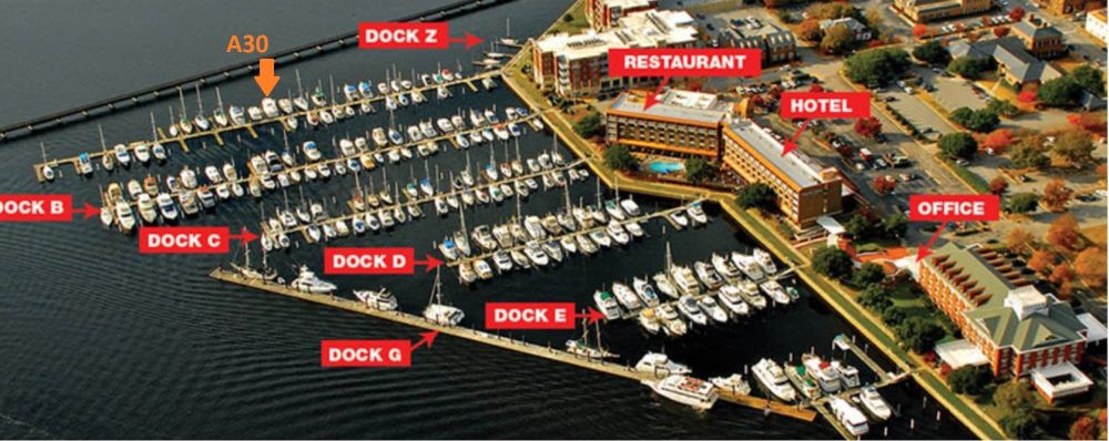 45′ Deep Water Wet Slip at New Bern Grand Marina | Hurricane-Protected Marina | New Bern, NC